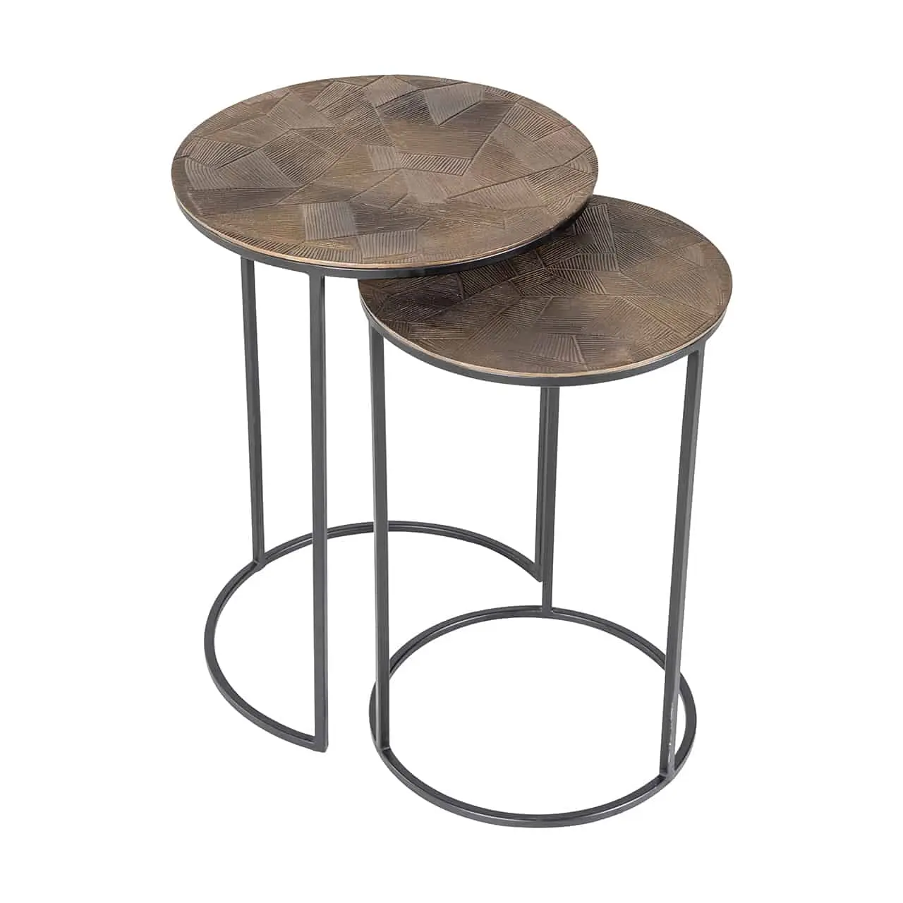 Richmond Interiors End table Tulum set of 2 (Brushed Gold)