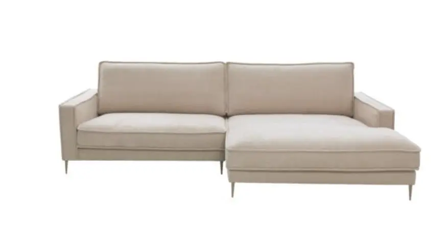 Roomio No. 4102 Garnitur Roma Nature Metallfuß Toffee 272x190 cm Longchair rechts