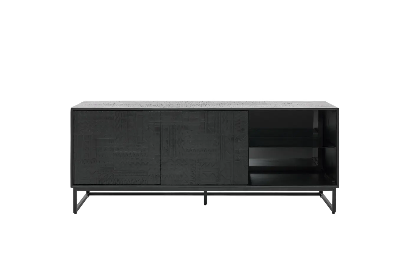 Roomio No. 2001 Lowboard Mango massiv Schwarz ca. 160x63x42 cm