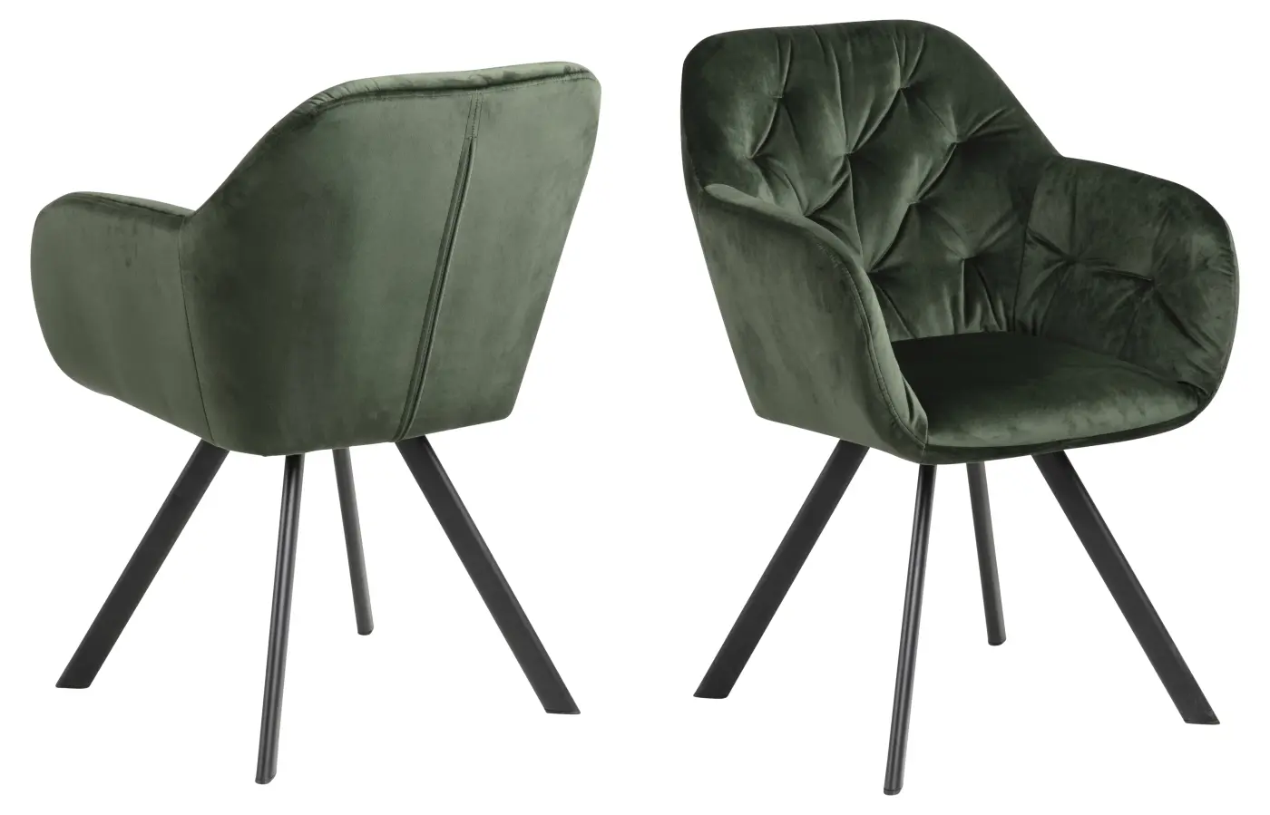 Actona Stuhl Lola Waldgrün ca. 57x85x61,5 cm Actona Kegelfuß-Stuhl Lola
