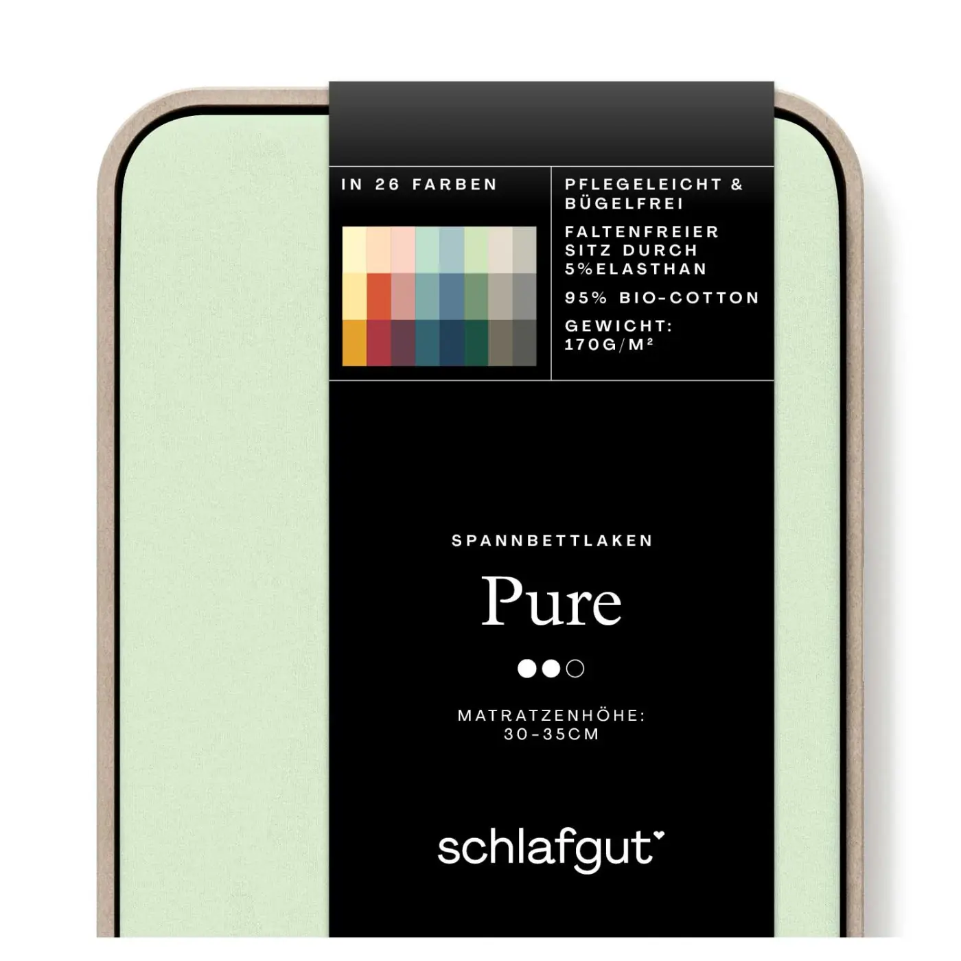 Schlafgut Spannbetttuch Pure 120x200-130x220 cm Green Light