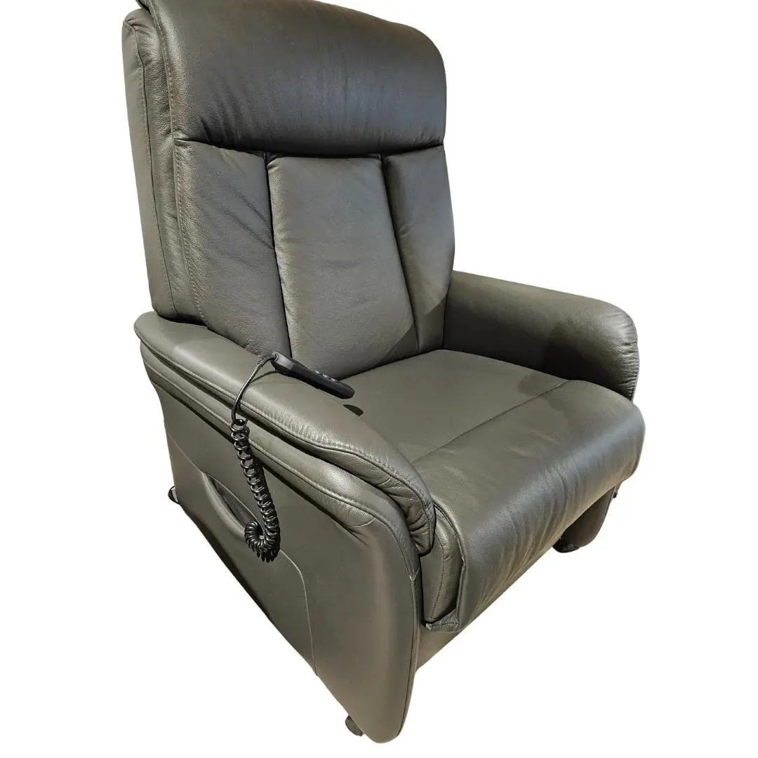 Hukla Relaxsessel Echt Leder Anthrazit mot. Verstellung & Aufstehhilfe ca. LF: 178 cm