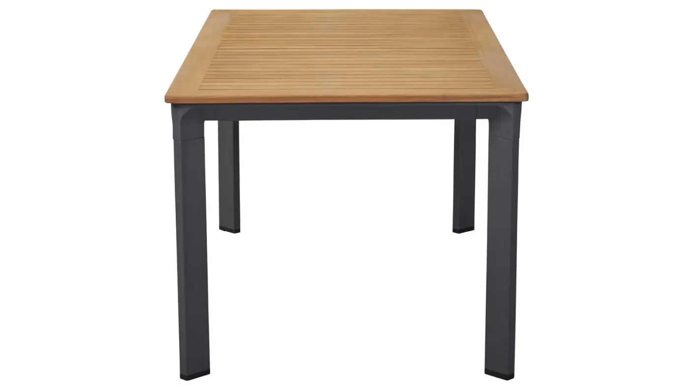 LC Garden Ausziehtisch Unicamo ca. 180-240x90x75 cm Aluminiumgestell Anthrazit Tischplatte Teak Natur