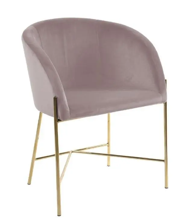 Actona Esszimmerstuhl Nelson 80428, Dusty rose, Gestell Metall chrom gold