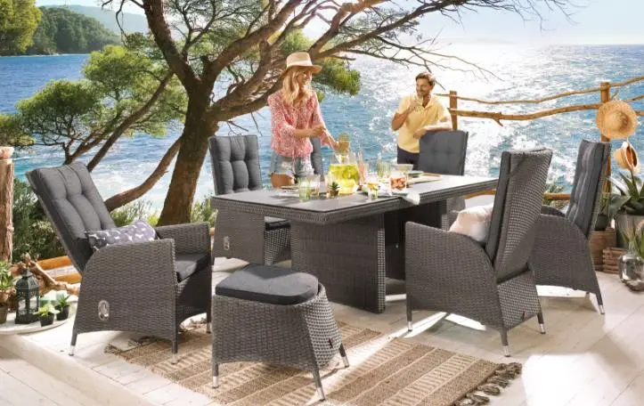 LC Garden Positionsstuhl Barcelona 63x62x112 cm Grau-Mix