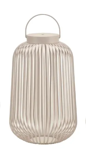 LC Wholesaler LED Metalllaterne taupe 23x37 cm, aufladbar