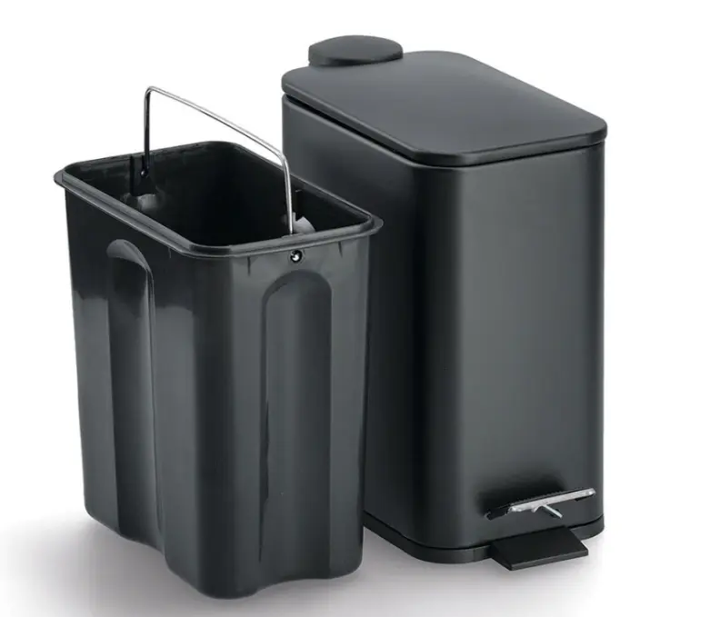Zeller Treteimer Metall 5 L  Schwarz 14x28,3x29 cm 