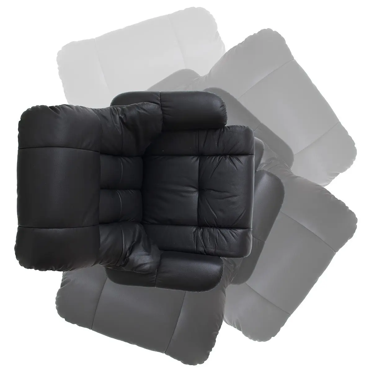 MCA Relaxsessel Calgary Leder Schwarz inkl. Hocker  ca.90x104x91 cm
