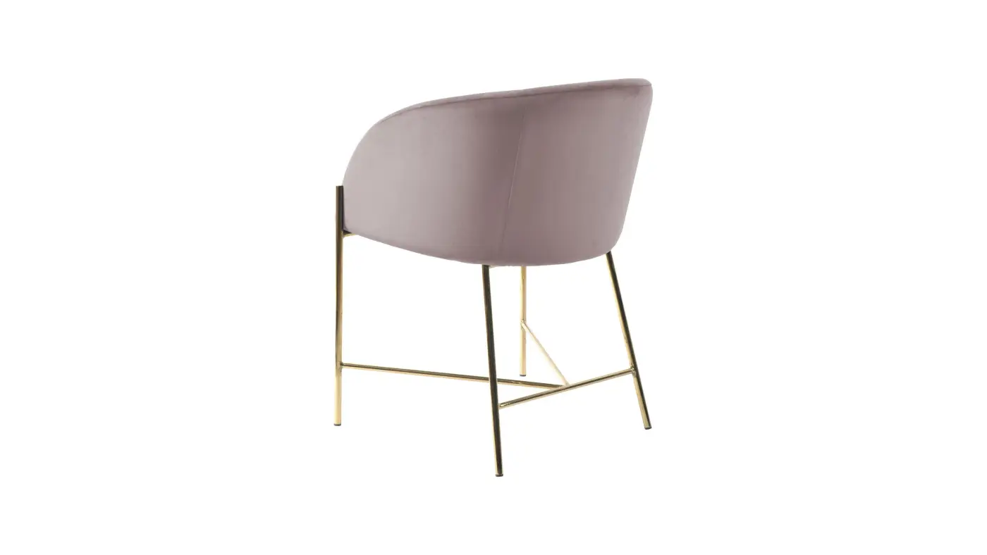 Actona Esszimmerstuhl Nelson 80428, Dusty rose, Gestell Metall chrom gold