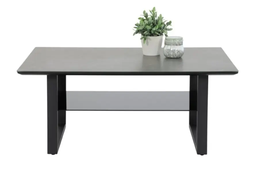 Hela Couchtisch Arne Glas Keramikoptik 105x69x45 cm