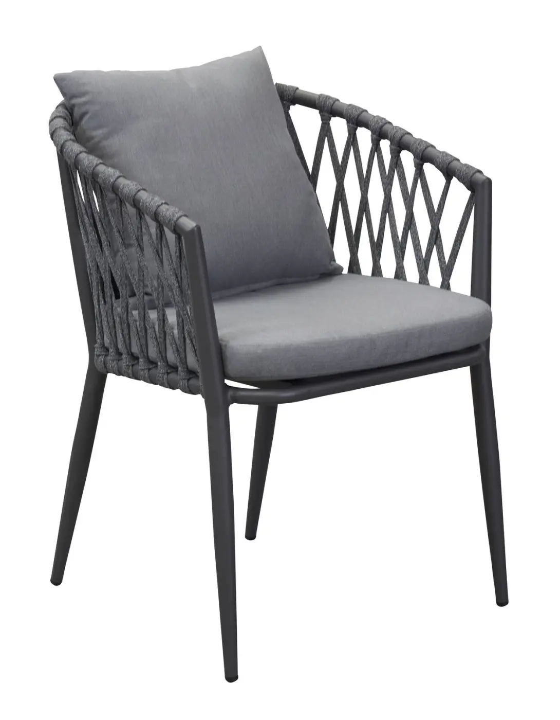 LC Garden Stuhl 22741 Sunrepo Aluminiumgestell Anthrazit Kordelgeflecht dunkelgrau ca. 57x63x87 cm 