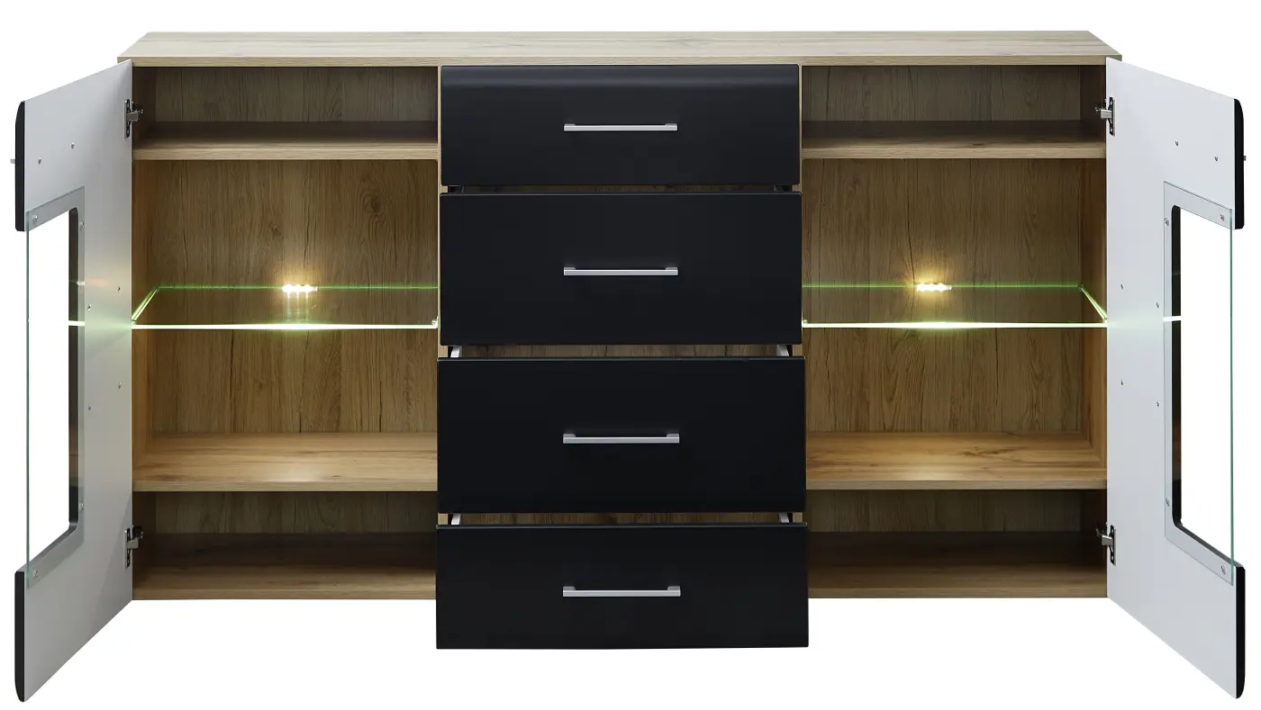 Innostyle Sideboard Sonate schwarz, braun, Eiche, Holz Innostyle Sideboard Sonate schwarz, braun, Eiche, Holz