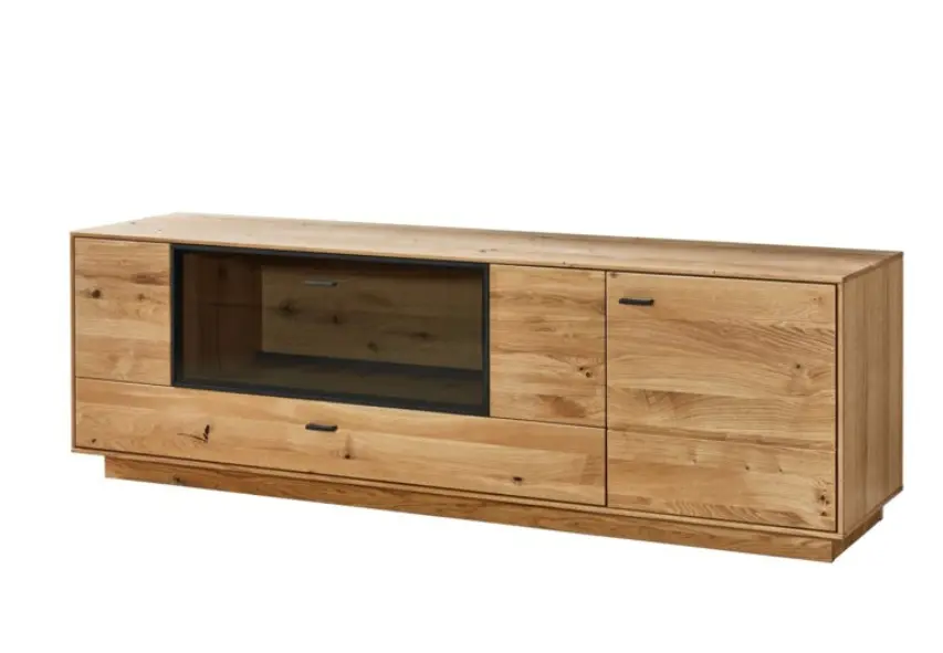 Ideal Möbel Wohnwand Olvera Asteiche furn./massic ca. 288x172x44 cm