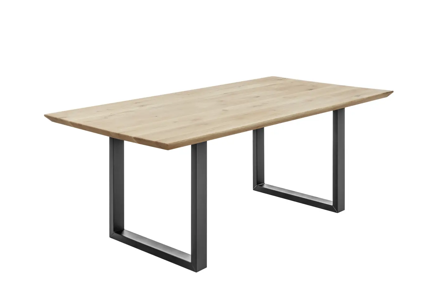 Stolkom Esstisch Bennet Eiche massiv/Metall schwarz ca. 200x74x100 cm