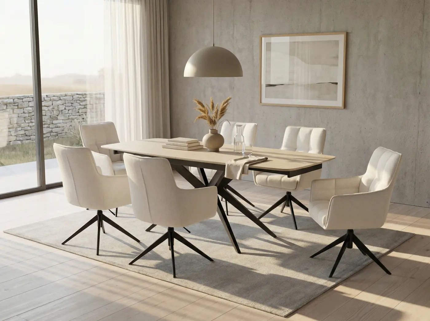 Hela Tisch Lixa T Travertin Optik Beige ca. 160-240x76x90 cm