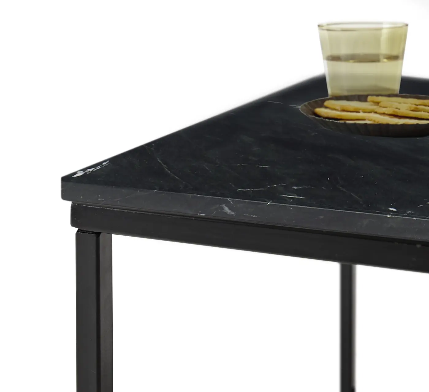 Stolkom Couchtisch Samy Marmor schwarz/schwarz ca. 60x 46x60 cm