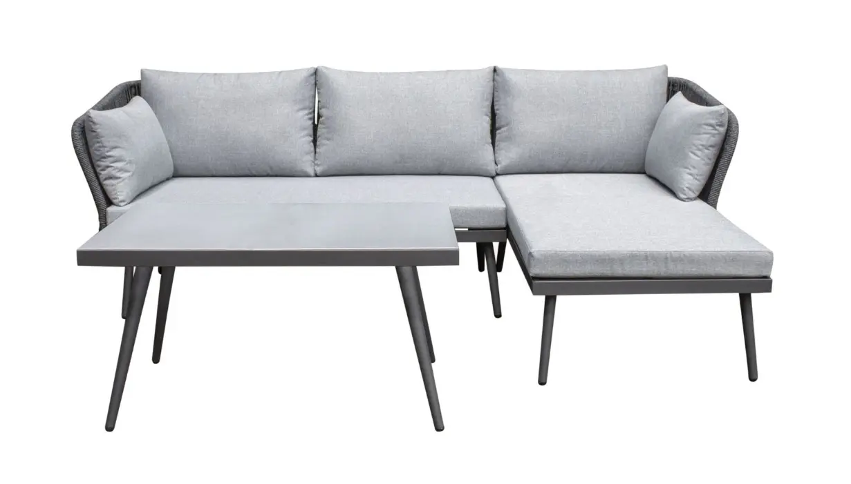 LC Wholesaler Lounge-Set Sunera 3-tlg. Anthrazit/Grau-Mix