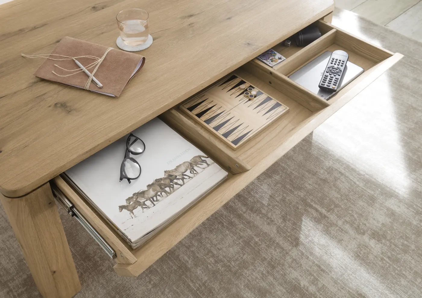 ABP Couchtisch Zwolle Asteiche furniert ca. 110x45x70 cm