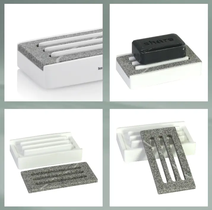 Kela Seifenschale Cube weiß 12x7cm