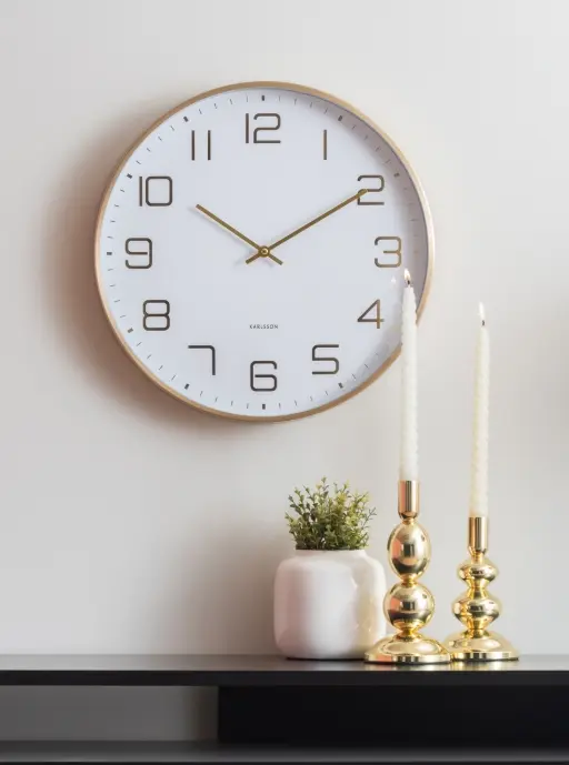 Karlsson Wanduhr Elegance Glow Weiß Durchmesser 40 cm