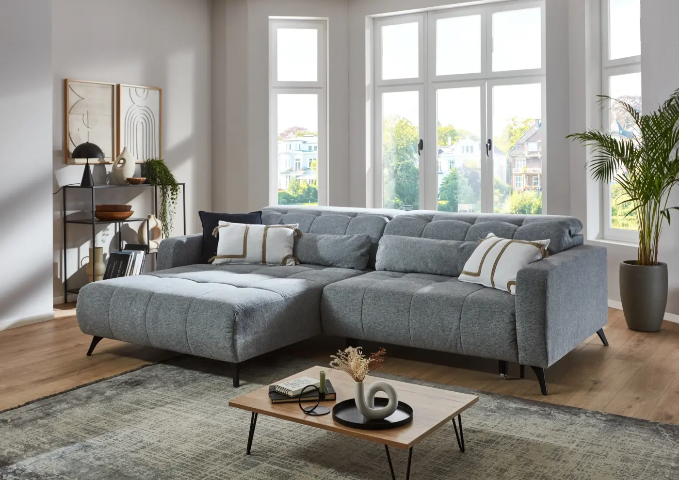 Iwaniccy Eckkombination Nil Hellgrau inkl. Funktionen ca. 203x277 cm Ottomane links Iwaniccy Eckkombination Nil Hellgrau inkl. Funktionen ca. 203x277 cm Ottomane links