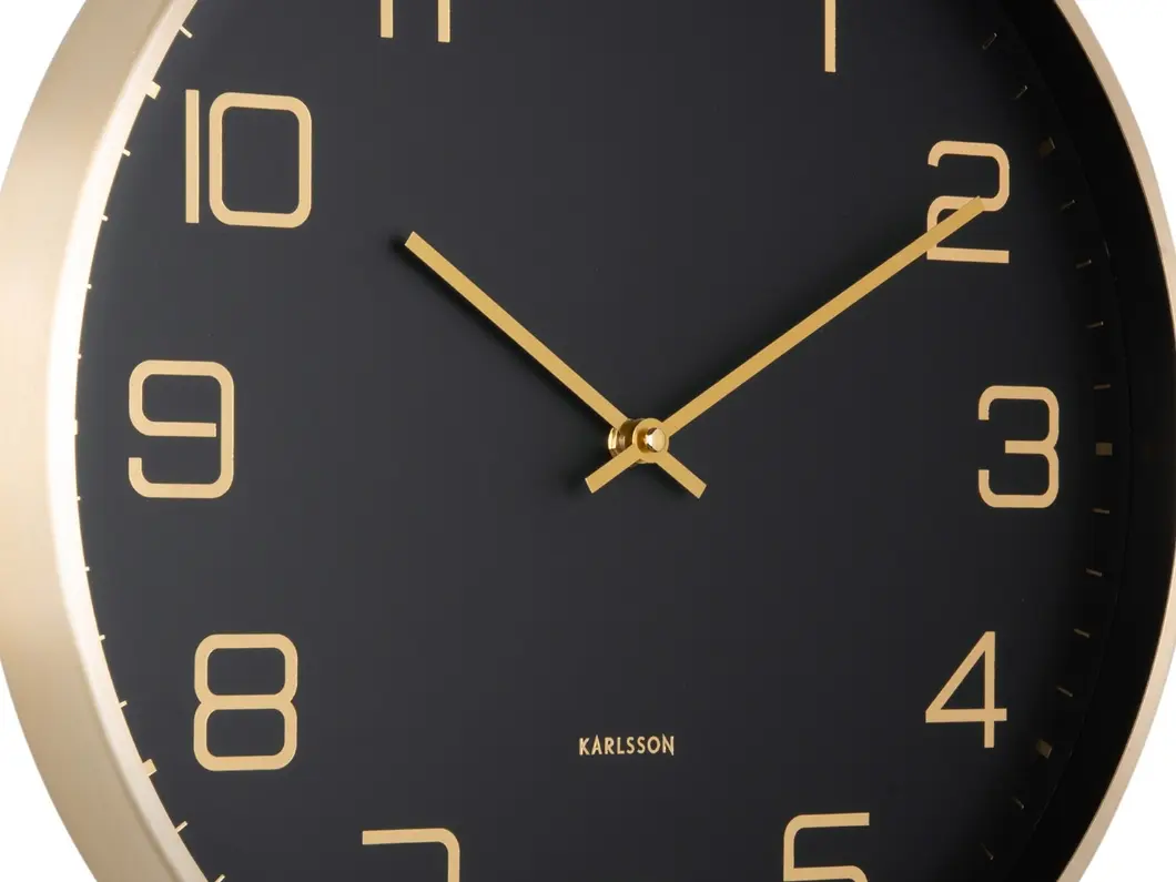 Karlsson Wanduhr Elegance Glow schwarz Durchmesser 40 cm