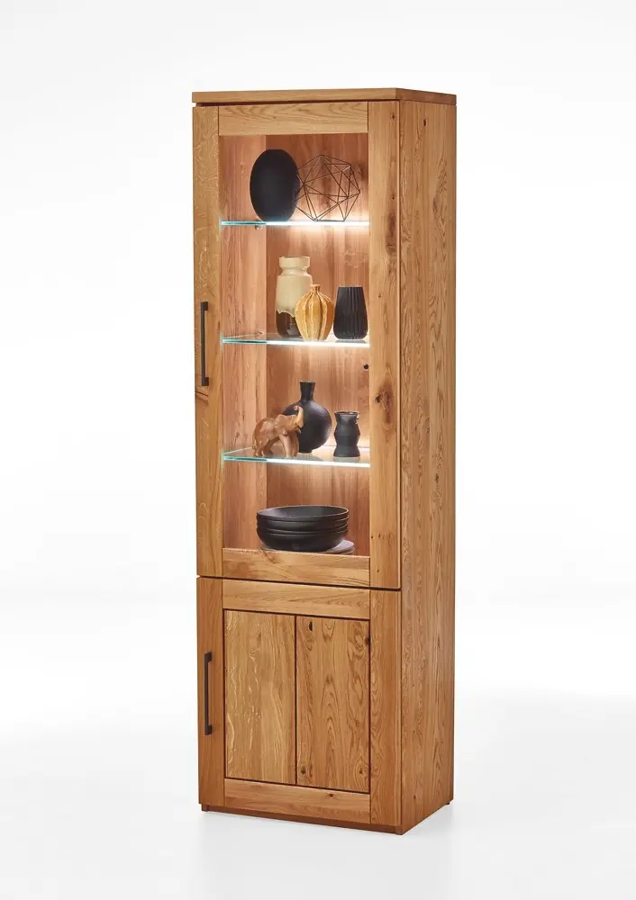 Niehoff Vitrine, rechts angeschlagen, 60 x 198 x 42 cm, Typ 5474-000 