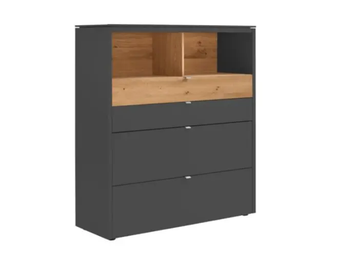Venjakob Highboard Game Lack anthrazit matt ca. 127x140x43 cm