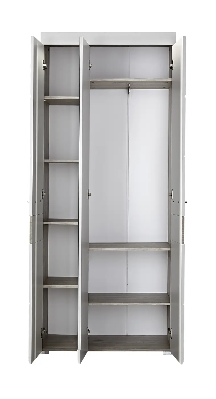 Innostyle Funny Garderobenschrank ca. 84x200x40 cm Weiß/Silbereiche