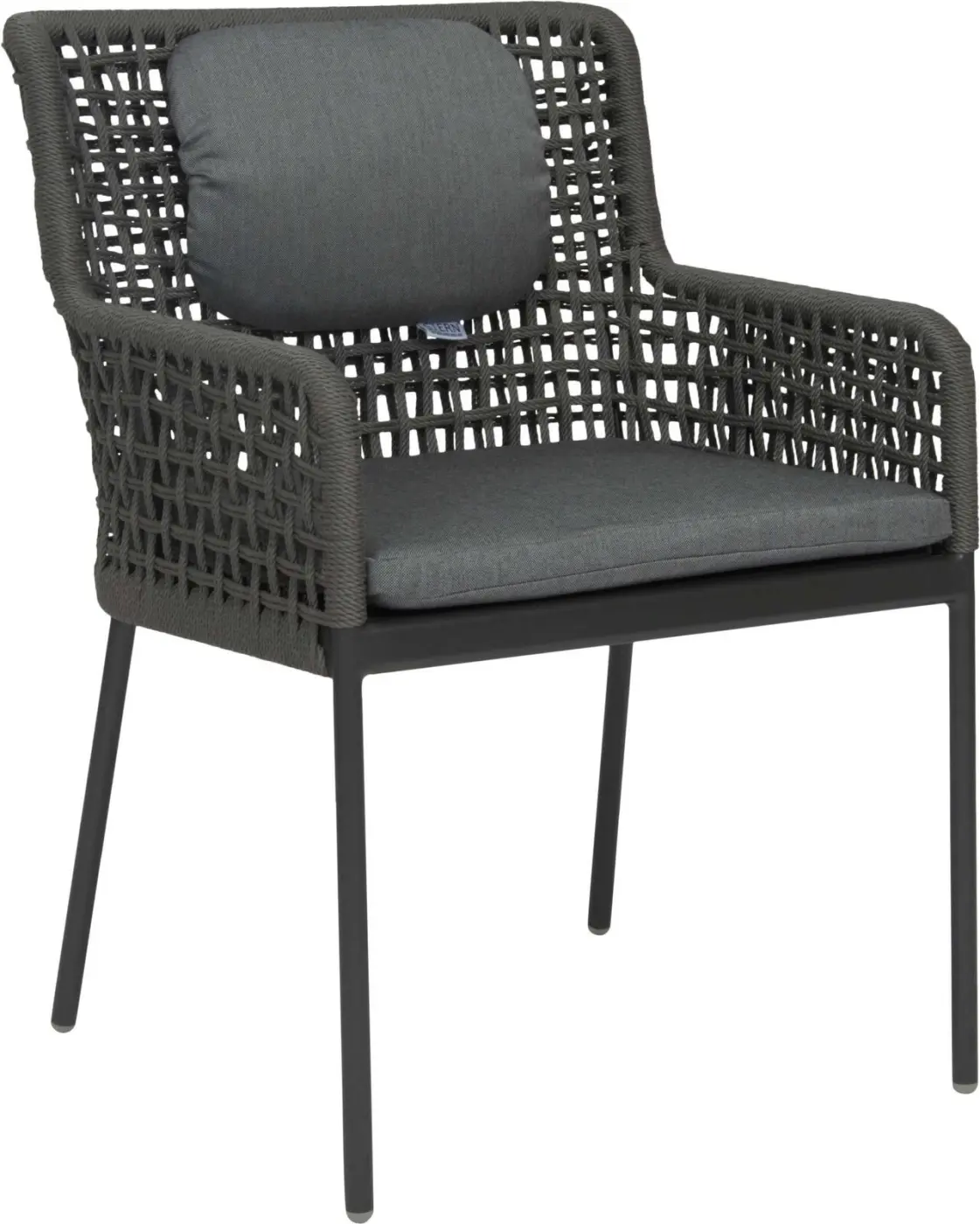 Stern 418491 Diningsessel Greta Gestell Aluminium Anthrazit Kordel Platin Kissen 100% Polyacryl in Seidengrau