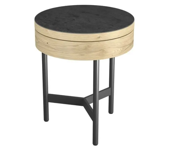 Interliving Couch-/Beistelltisch Serie 6216 Keramik Titan/Eiche Furnier ca. 44x52 cm