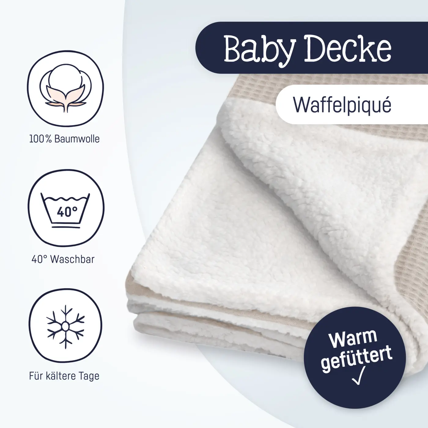 Zöllner Winterdecke Waffelpiqué Seashell