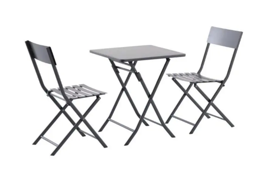 MWH Bistro-Set Lido Stahl Eisengrau 3-tlg. 