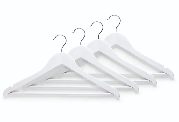 Zeller Kleiderbügel-Set 4-tlg. Holz Weiß 44 cm