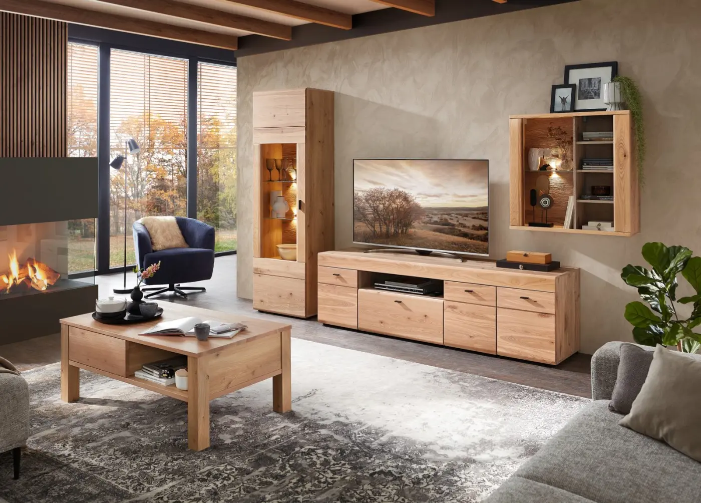 Wohn-Concept Wohnwand Malaga in Altesche massiv ca. 305x194x49 cm