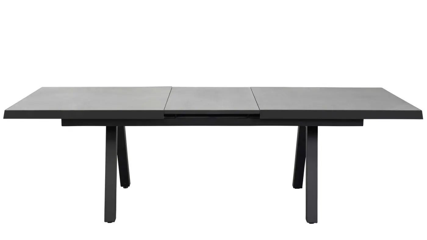 LC Garden Ausziehtisch 229664 Sondrino ca. 200/260x100x75 cm Stativ-Fuß Aluminium Anthrazit Keramiktischplatte Betonoptik