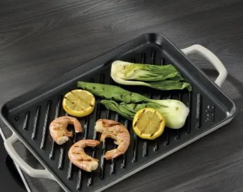 Kela Grillplatte Calido Gusseisen ca. 25 x 35 cm Hellgrau