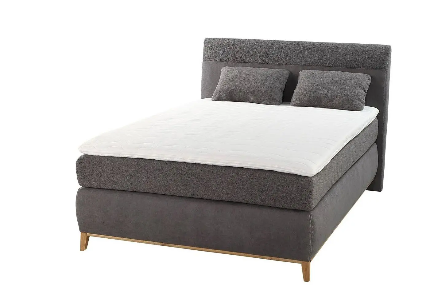 Jockenhöfer Boxspringbett Flocke Dunkelgrau
