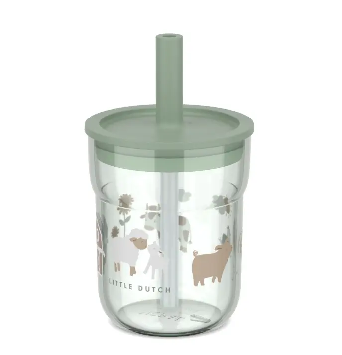 Mepal Kindertrinkglas Mio Little Farm mit Halm 250 ml