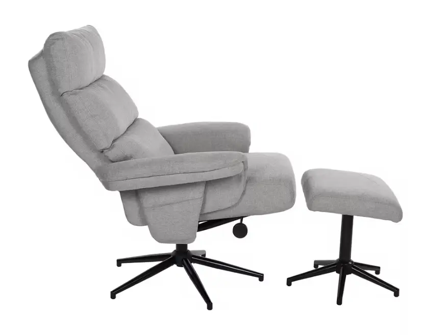 Duo Collection Relaxsessel Zalea mit Hocker Steingrau 87x108x82 cm