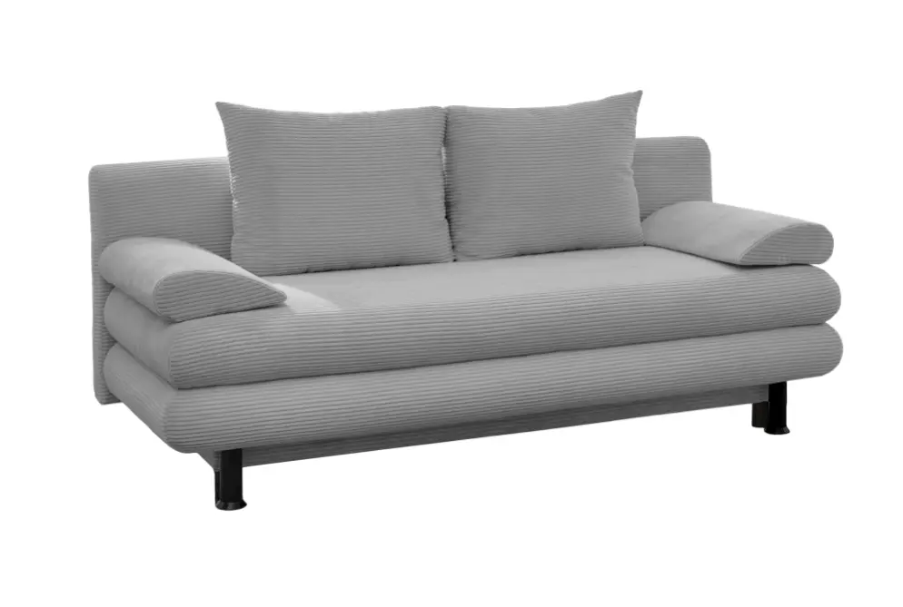 Sun Garden Schlafsofa Bern Breitcord Silber 196x92cm