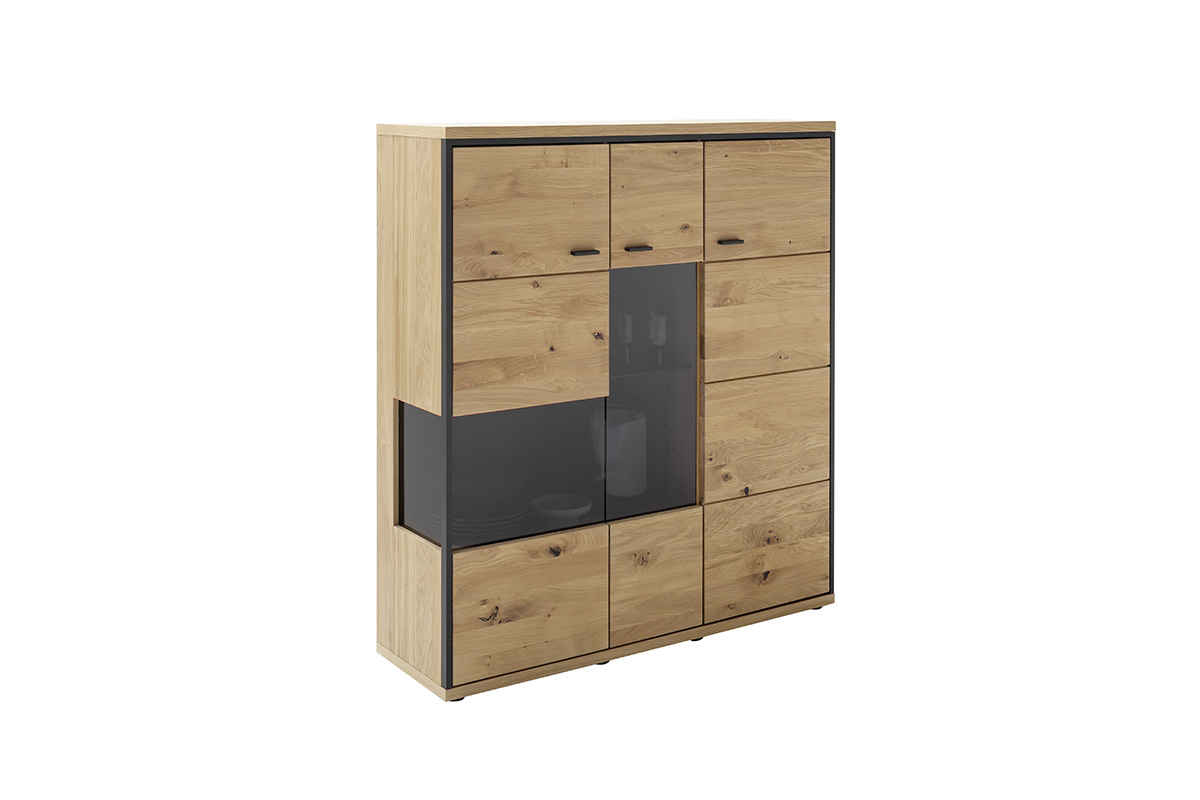 MCA Highboard Asteiche Bianco - anthrazit ca.123x137x38 cm MCA Highboard Asteiche Bianco - anthrazit ca.123x137x38 cm