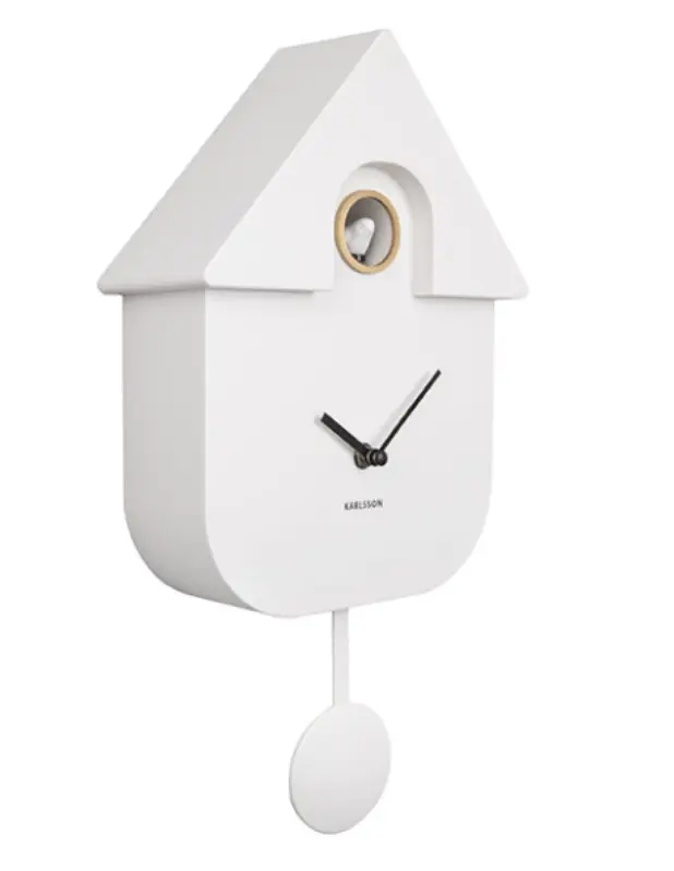 Karlsson Wall Clock Modern Cuckoo Weiß ca. 21x41x8,5 cm