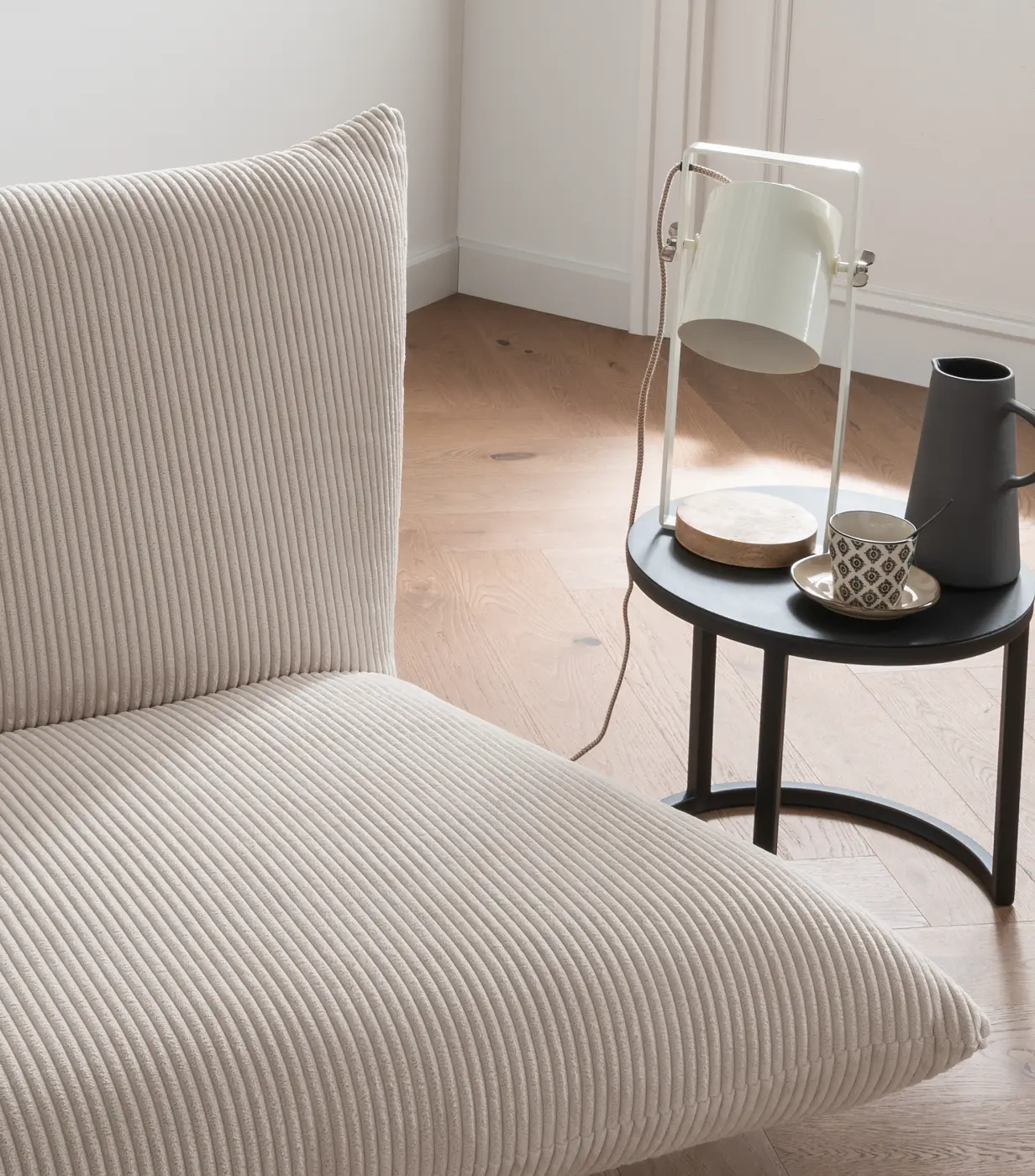 Benformato Sessel Cremina Cord Beige mit Drehfunktion ca.100x78x96 cm