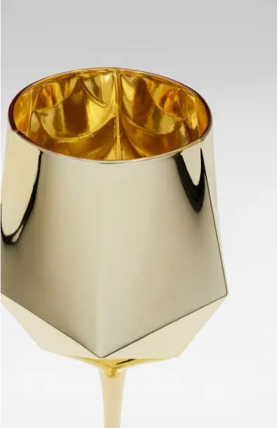 Kare Design Weinglas Diamond Gold 660 ml