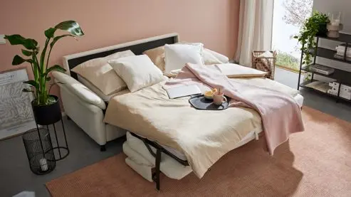 Hukla Comfortbetten Interliving 4700 Type 120LÄ, Bezug Cyber natur, Metallfuß schwarz, Liegefläche 120x200 cm