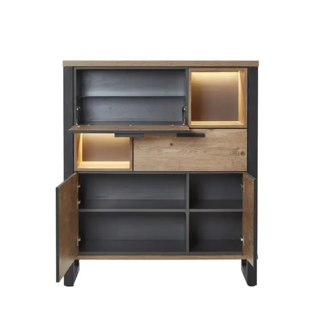 Habufa Highboard Perth 51783BRN, Braun ca. 120x140x42 cm