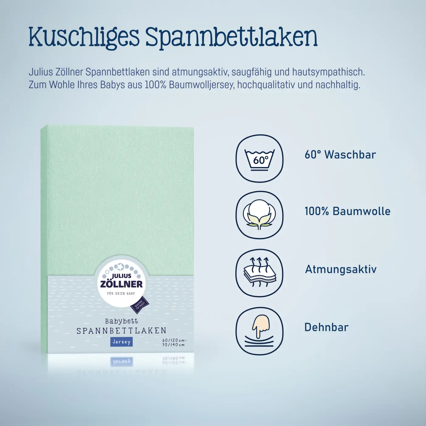 Zöllner Spannbetttuch Jersey salbei