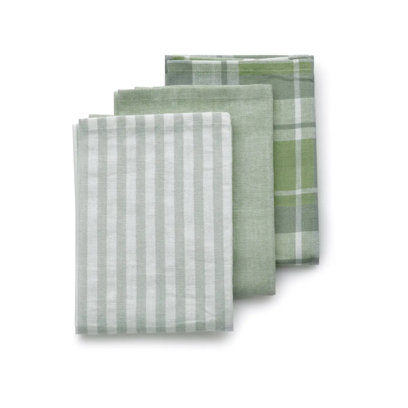 Kela Geschirrtücher 3-er Set Pasado Olivgrün 45x65 cm