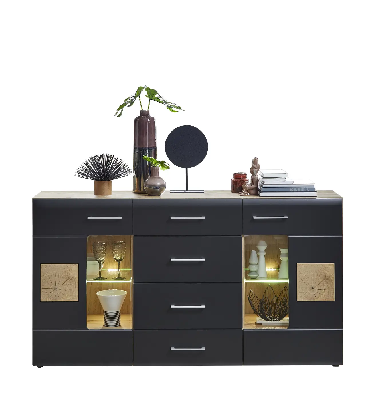 Innostyle Sideboard Sonate schwarz, braun, Eiche, Holz Innostyle Sideboard Sonate schwarz, braun, Eiche, Holz